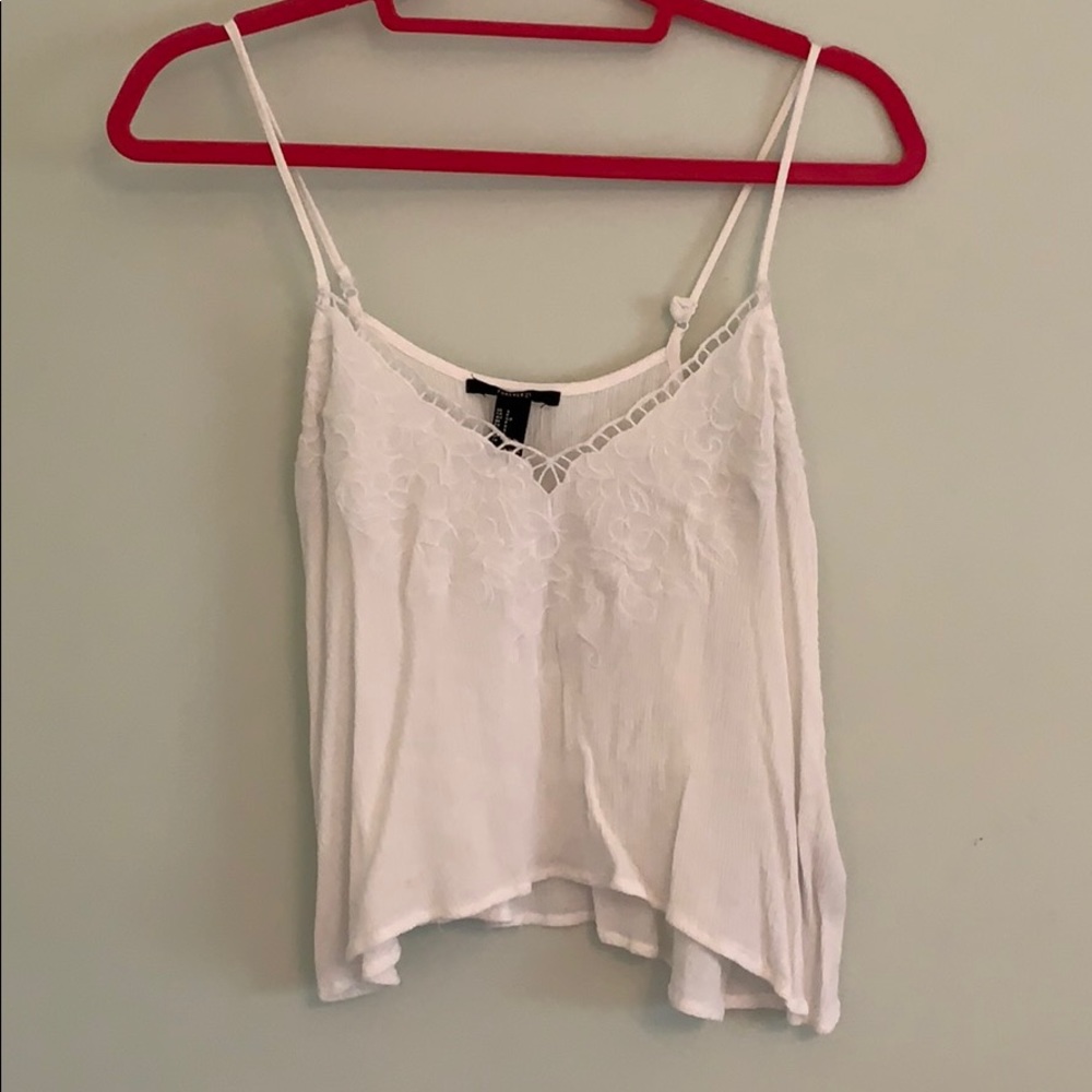 White Cropped Crohcet Tank Top